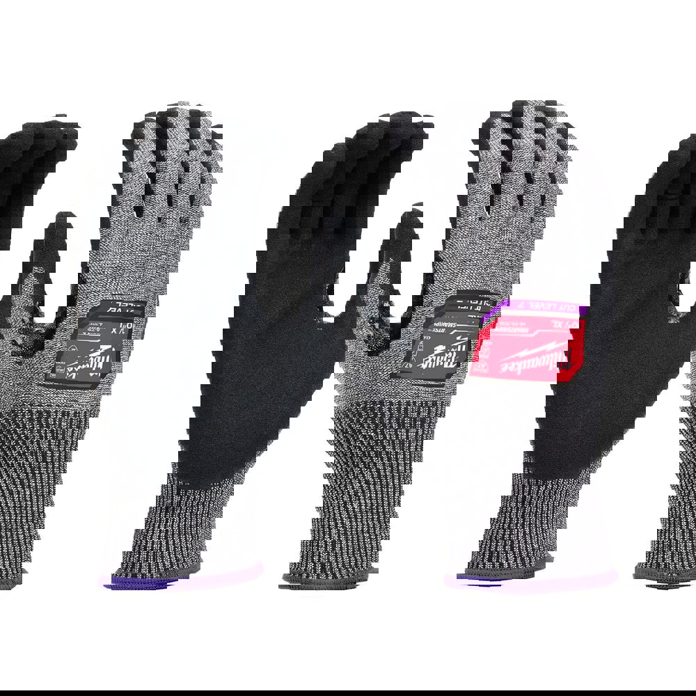 Puncture-Resistant Gloves: Size X-Large, ANSI Cut A7, ANSI Puncture 0, Nitrile & Polyurethane, High Performance Polyethylene